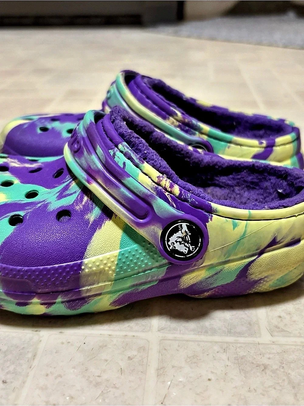 Crocs Classic Lined Tie-Dye Clog Purple & Green